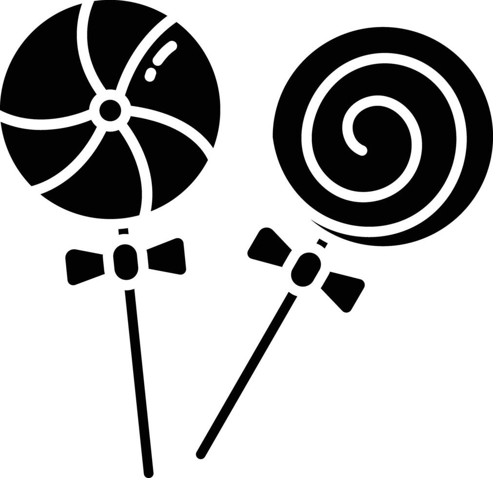 Lollipop solid glyph illustration vector