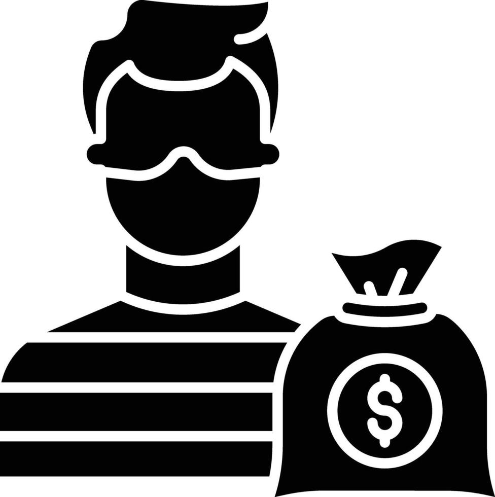robber solid glyph illustration vector