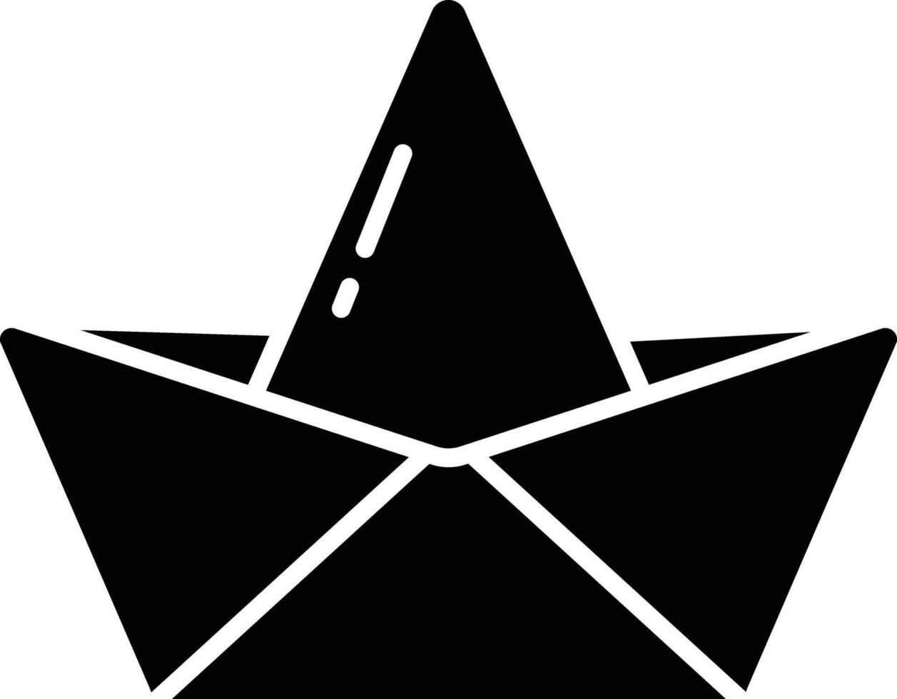 Paper Boat solid glyph illustration vector