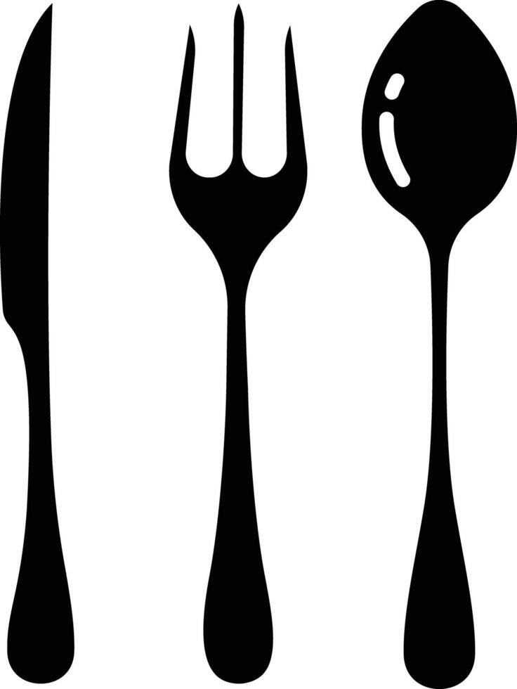 Cutlery solid glyph illustration vector