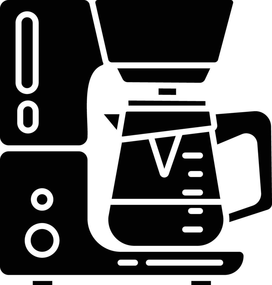 Coffee maker solid glyph illustration vector