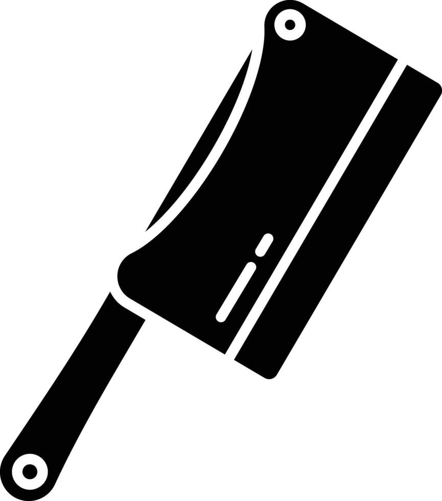 Butcher knife solid glyph illustration vector