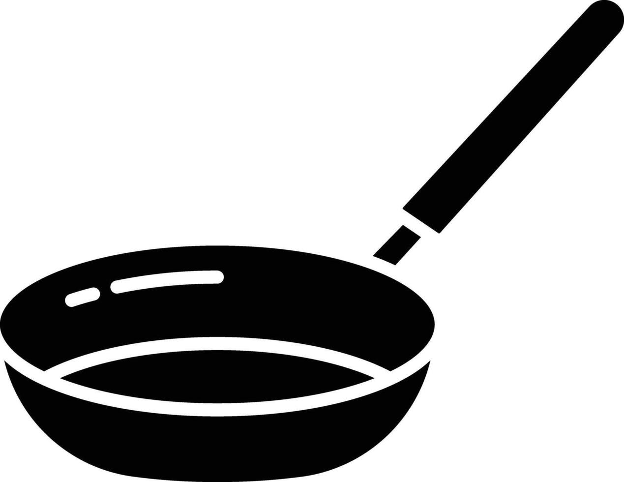Frying pan solid glyph illustration vector