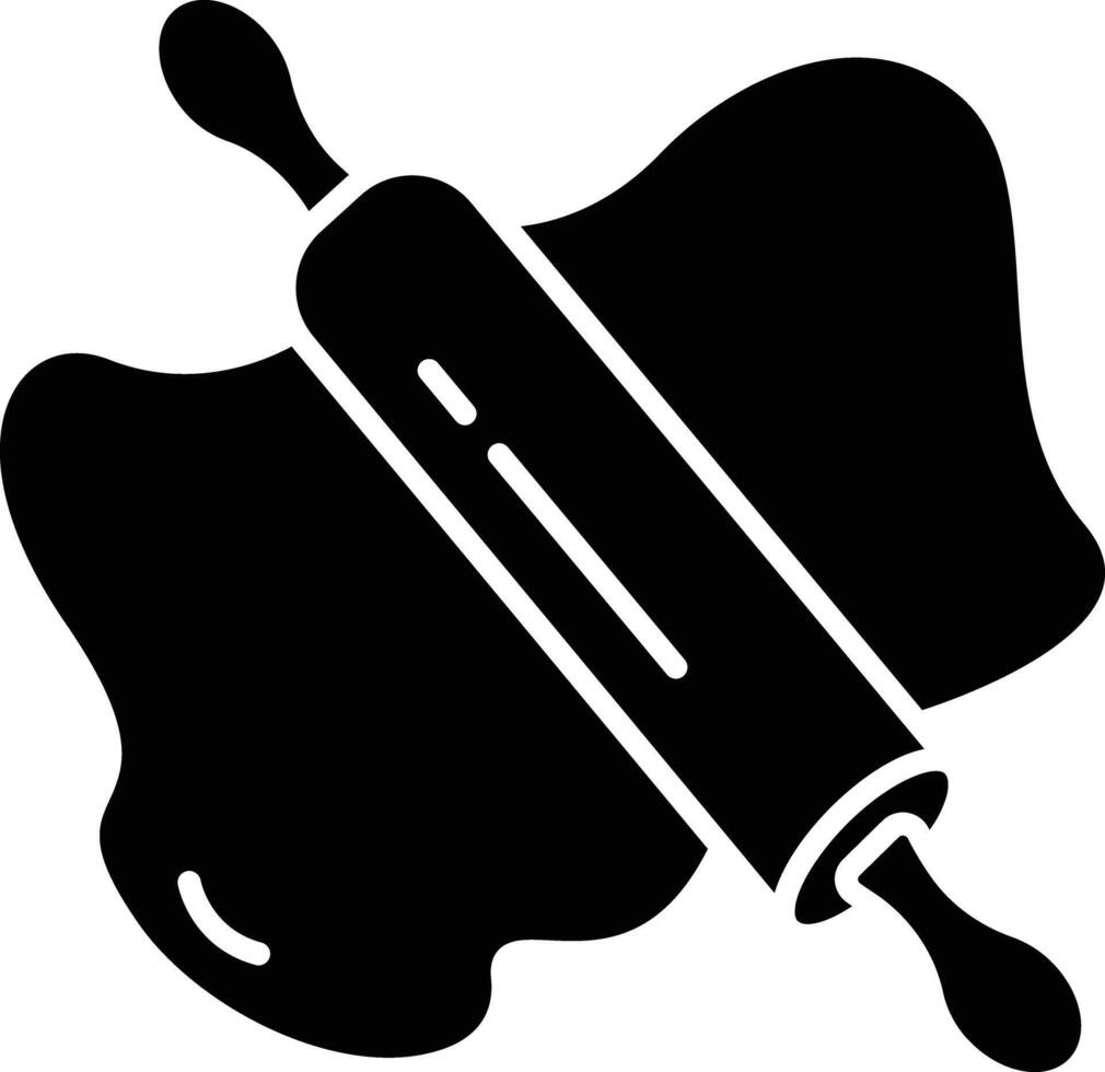 Rolling pin solid glyph illustration vector