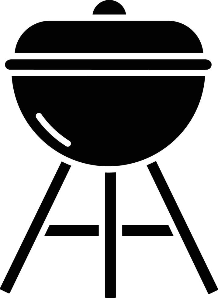 Grill solid glyph illustration vector