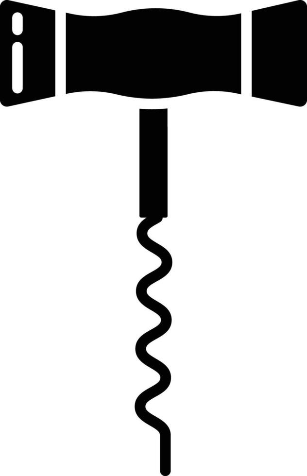 Cockscrew solid glyph illustration vector
