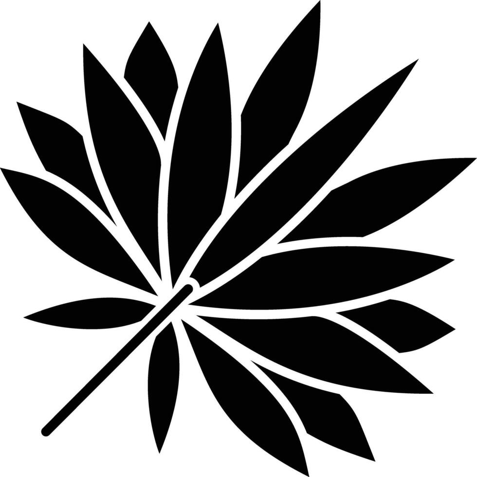 Leaf solid glyph illustration vector