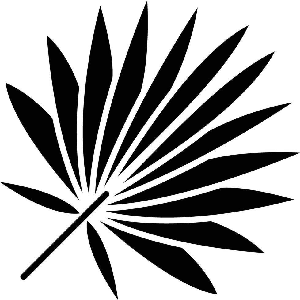 Cabbage palmetto Leaf solid glyph illustration vector