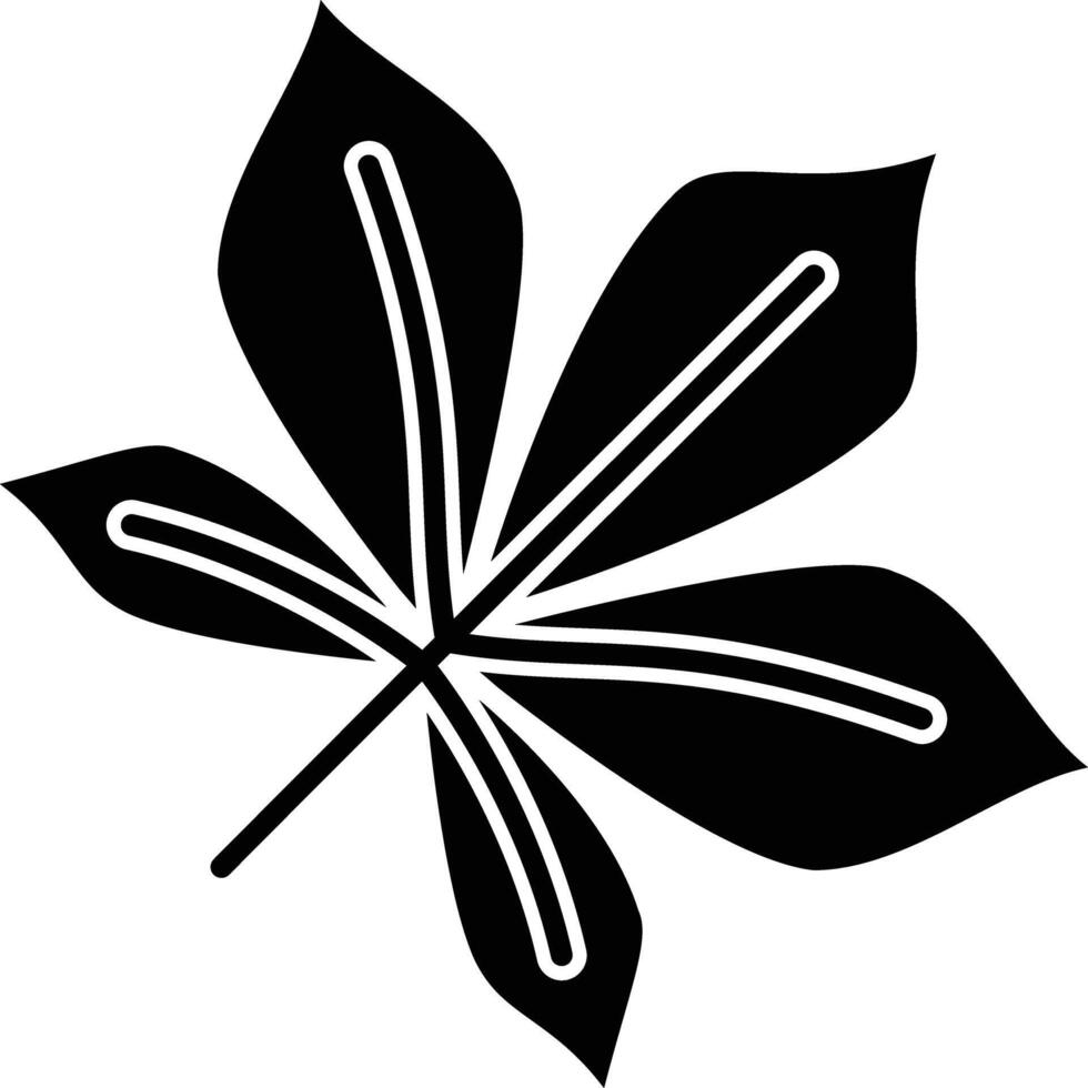 Leaf solid glyph illustration vector