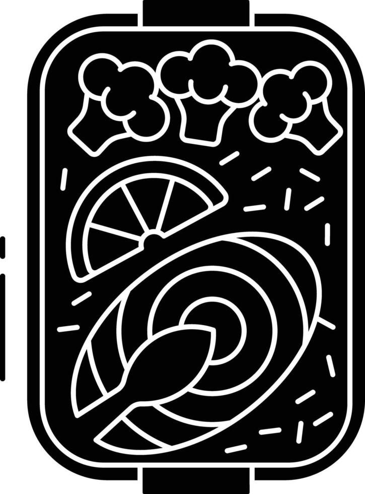 baked salmon solid glyph illustration vector