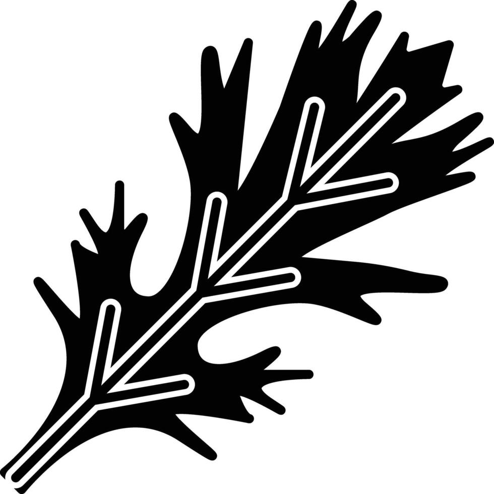 Leaf solid glyph illustration vector