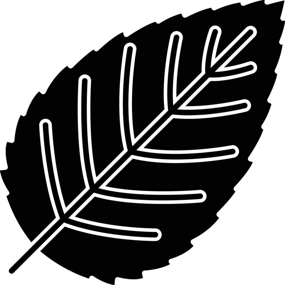 Leaf solid glyph illustration vector
