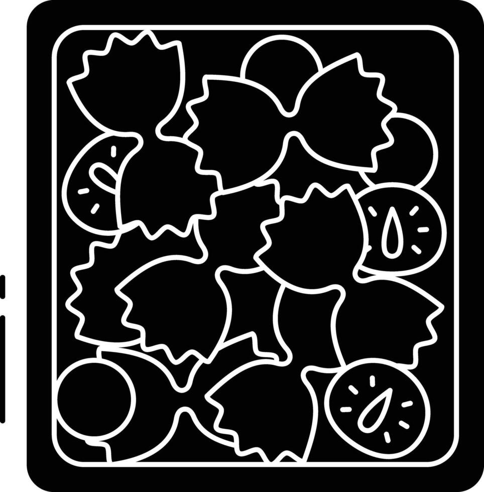 penne pasta solid glyph illustration vector