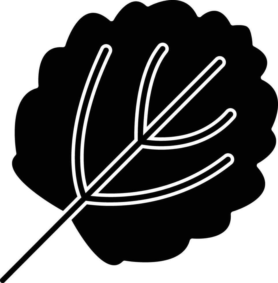 Aspen Leaf solid glyph illustration vector