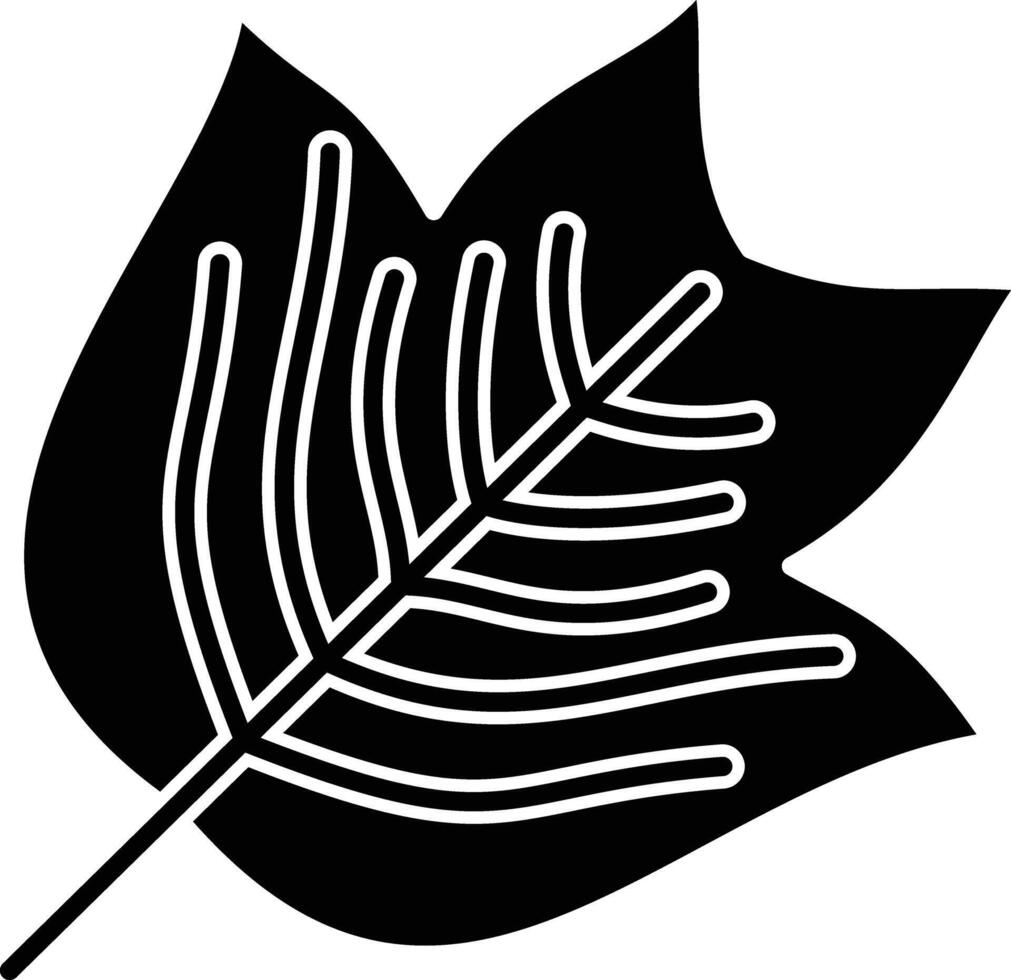 Leaf solid glyph illustration vector