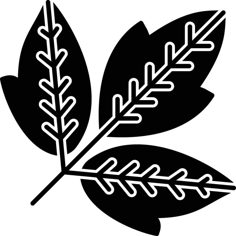 Box elder Leaf solid glyph illustration vector