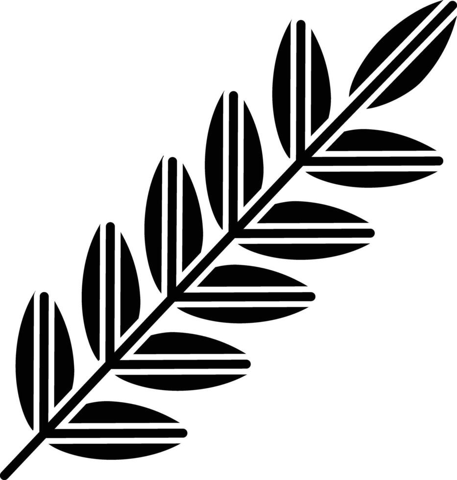 Leaf solid glyph illustration vector