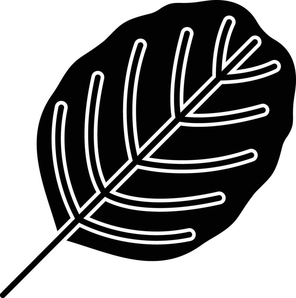 Alder Leaf solid glyph illustration vector