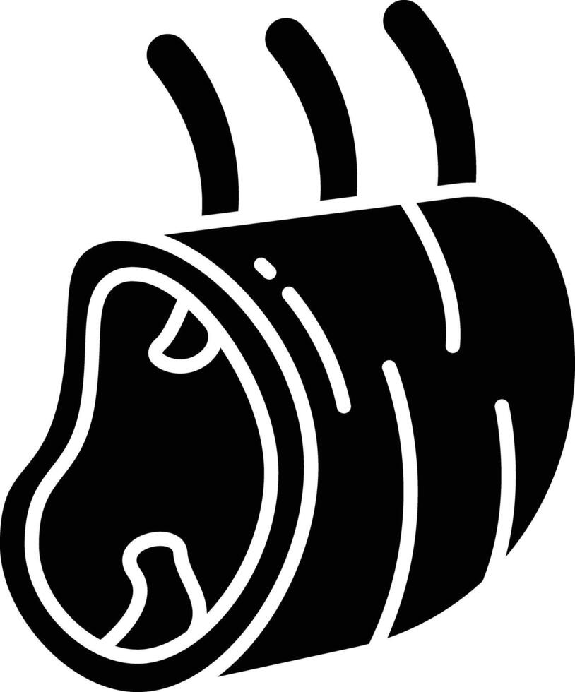 Meat Chop solid glyph illustration vector