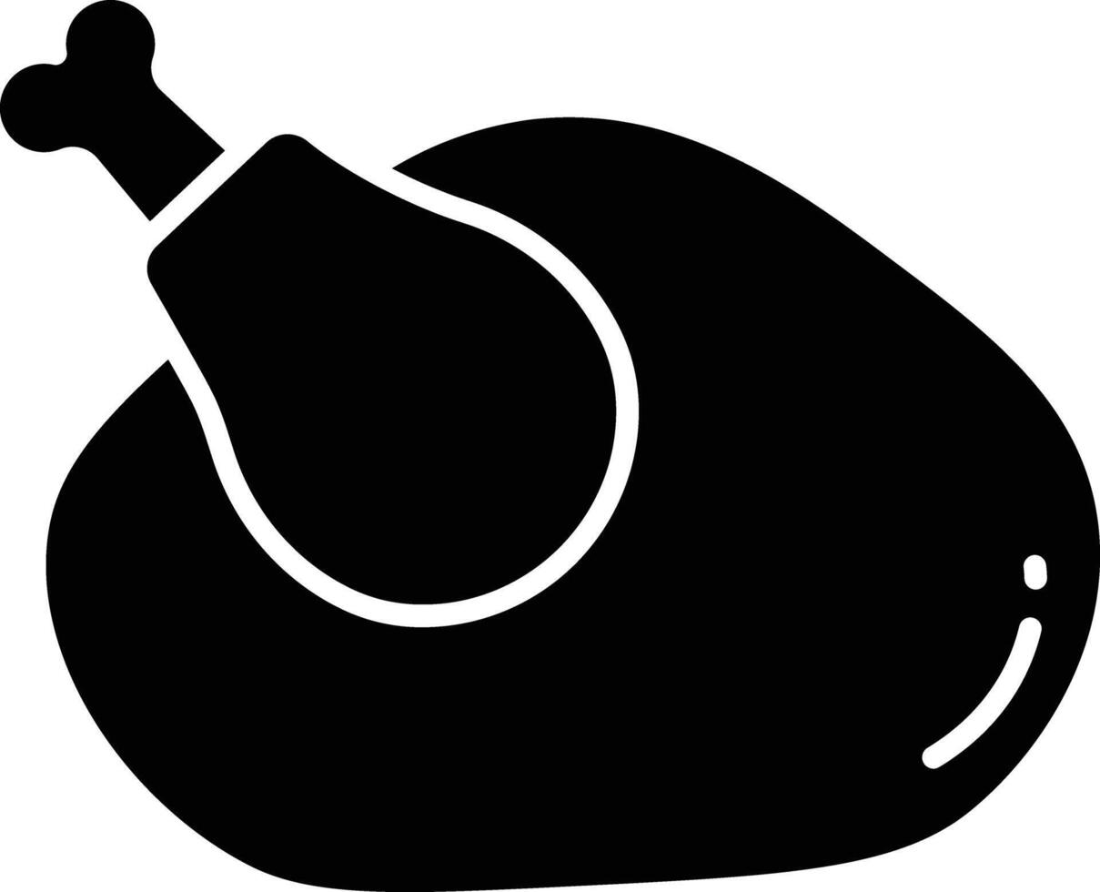 Roasted Chicken solid glyph illustration vector