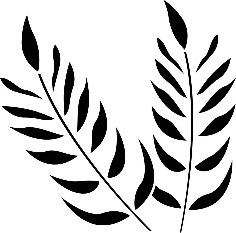 Tropical Leaf solid glyph illustration vector