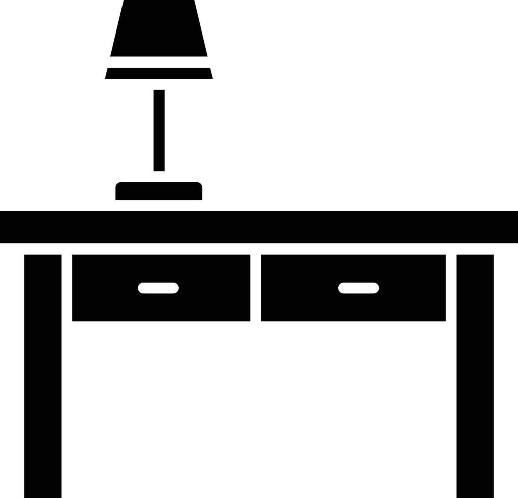 Desk solid glyph illustration vector