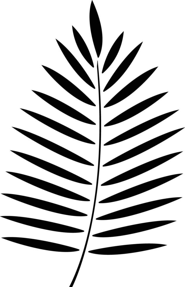 Parlor Palm Leaf solid glyph illustration vector