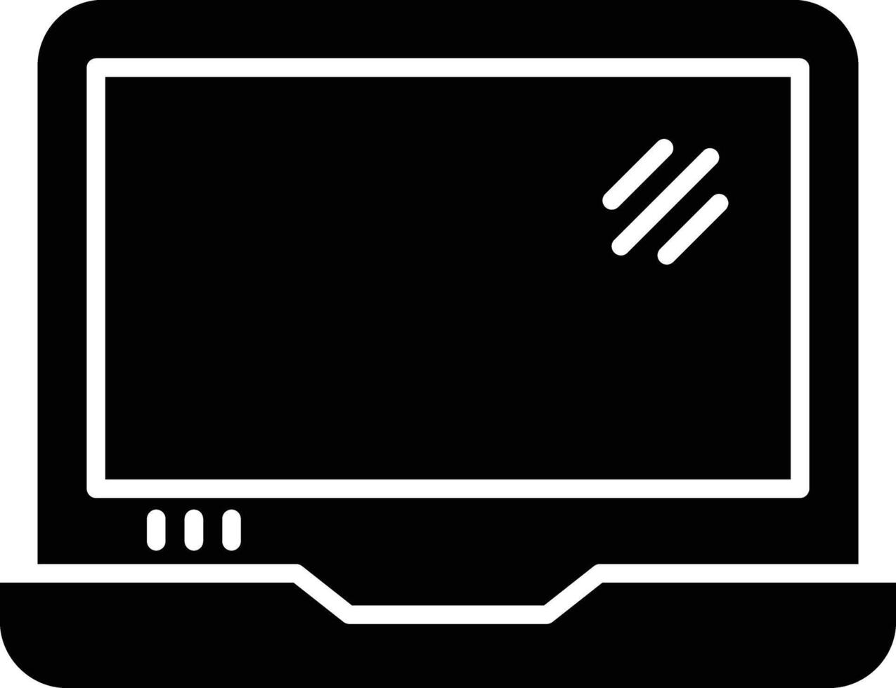 Laptop solid glyph illustration vector