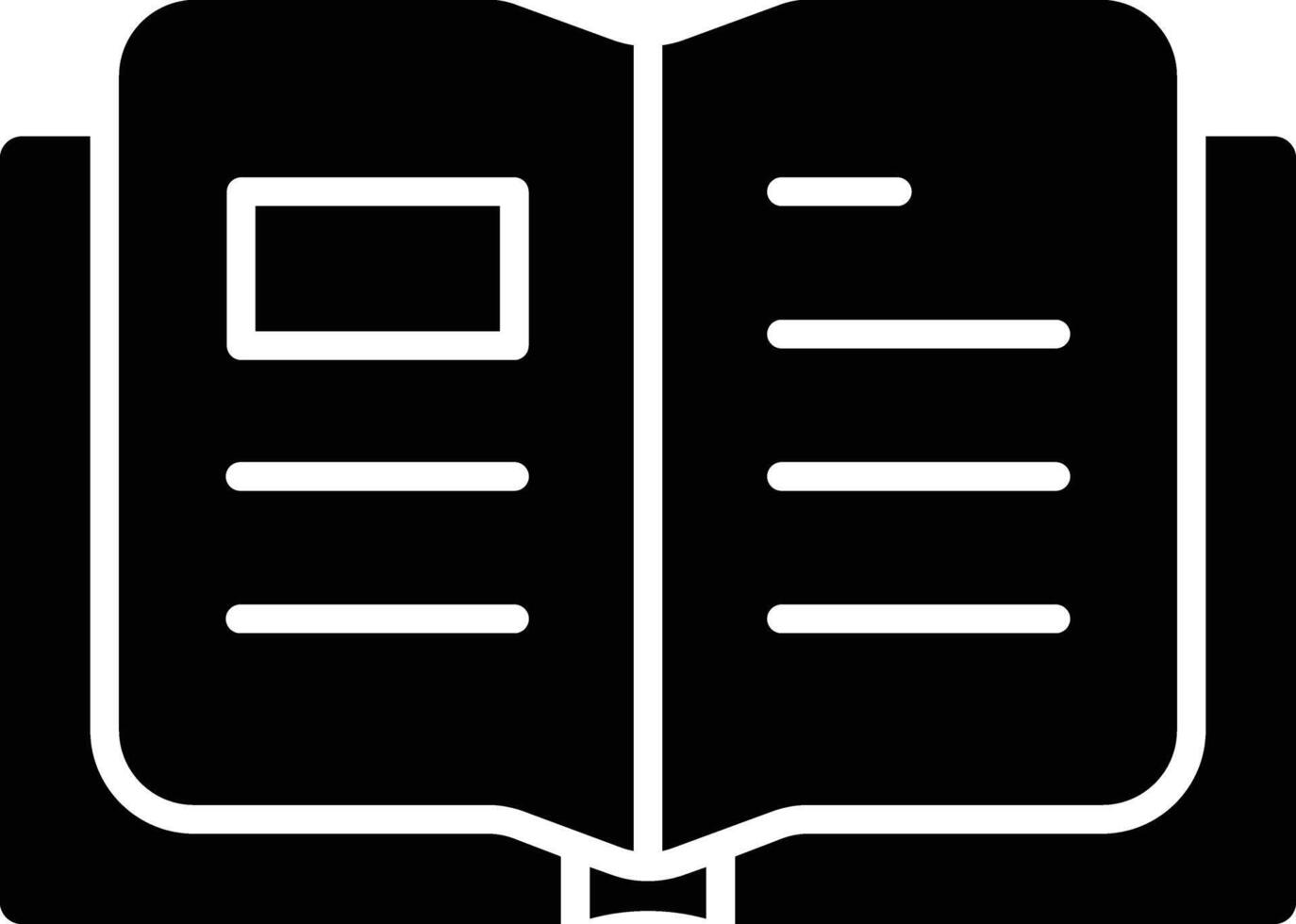 Book solid glyph illustration vector