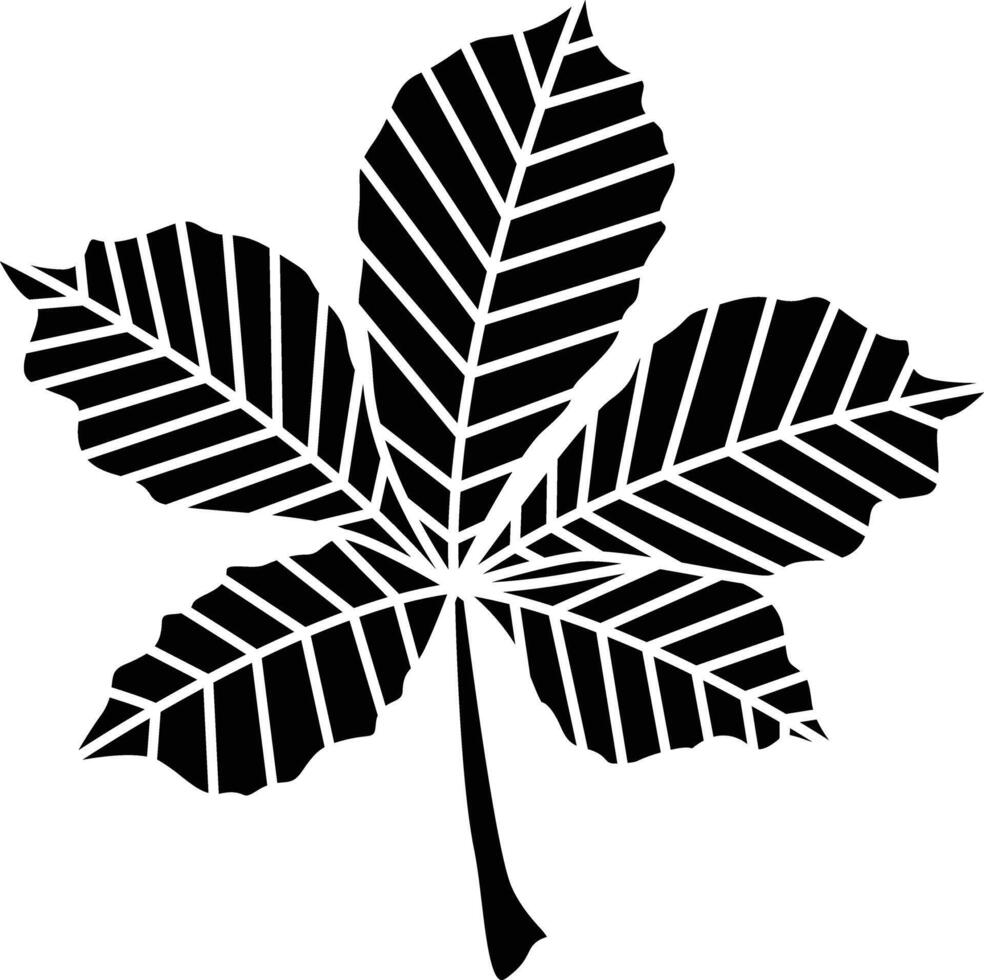 Chestnut Leaf solid glyph illustration vector