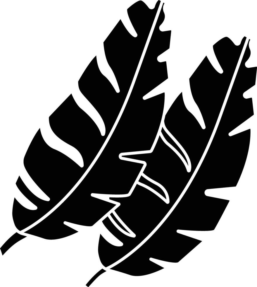 Banana Leaf solid glyph illustration vector