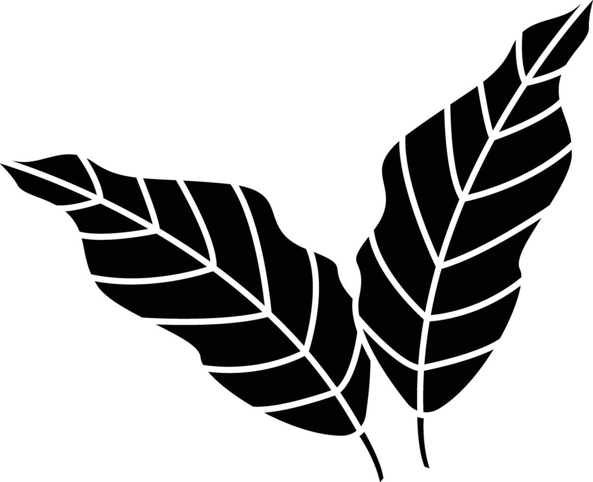 Leaf solid glyph illustration vector