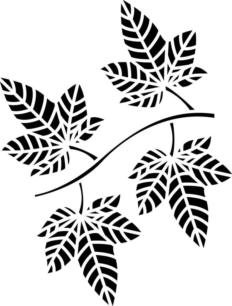 Leaf solid glyph illustration vector