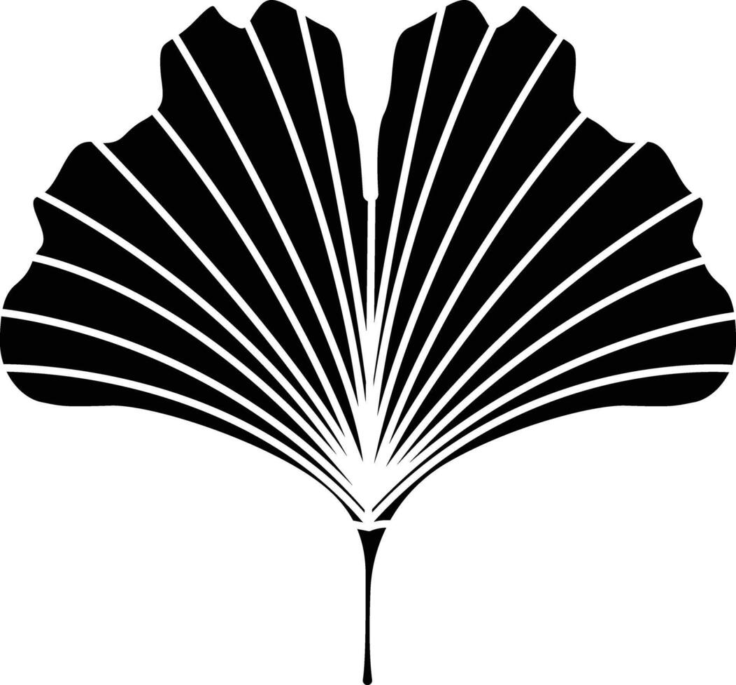 Ginkgo Leaf solid glyph illustration vector