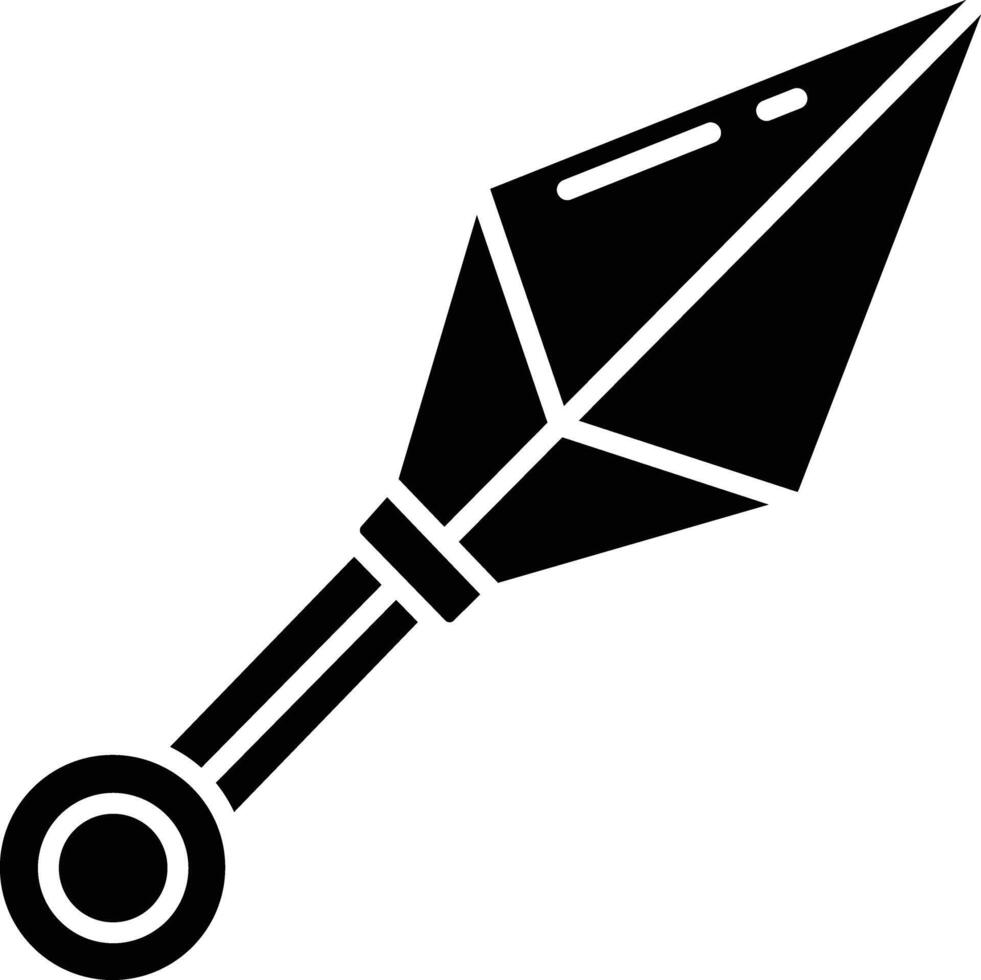 Kunai solid glyph illustration vector