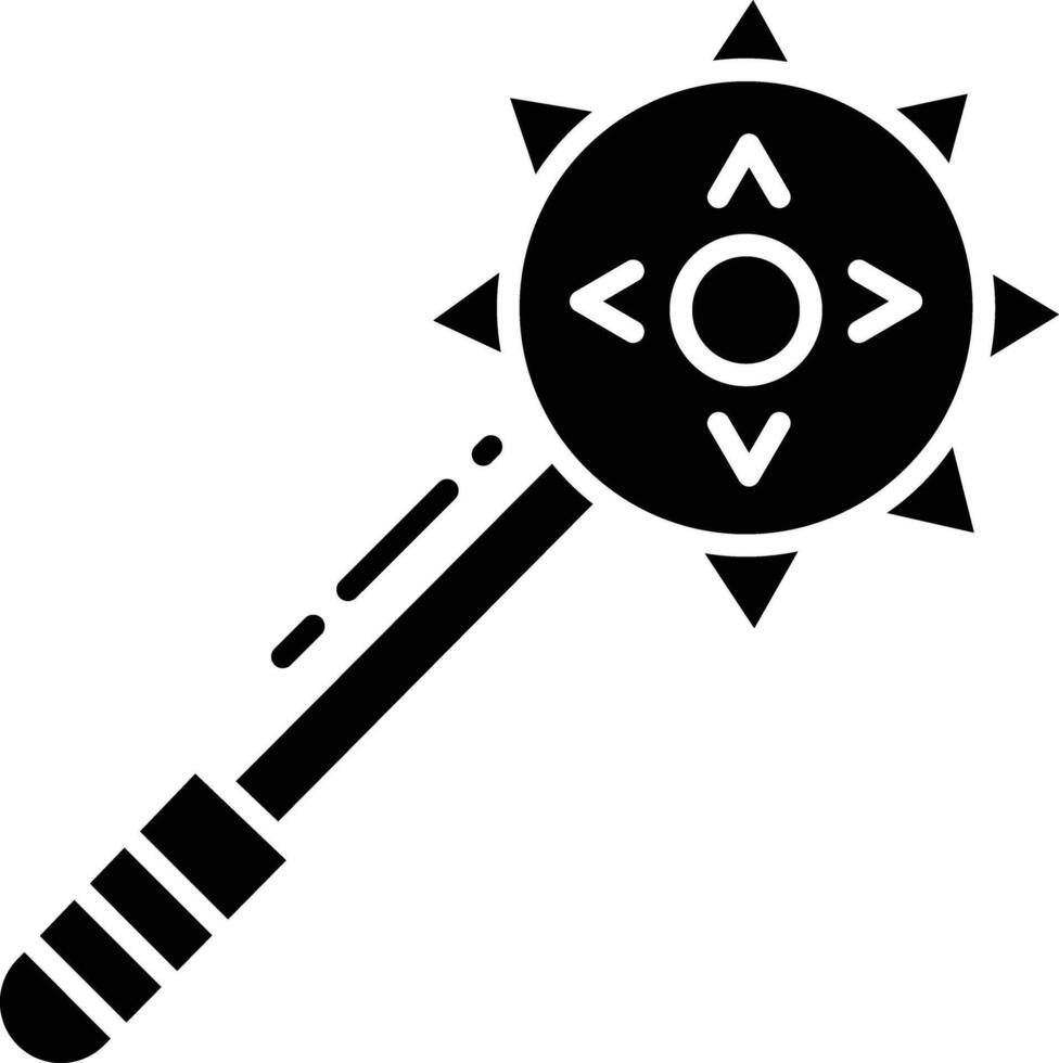 Mace solid glyph illustration vector