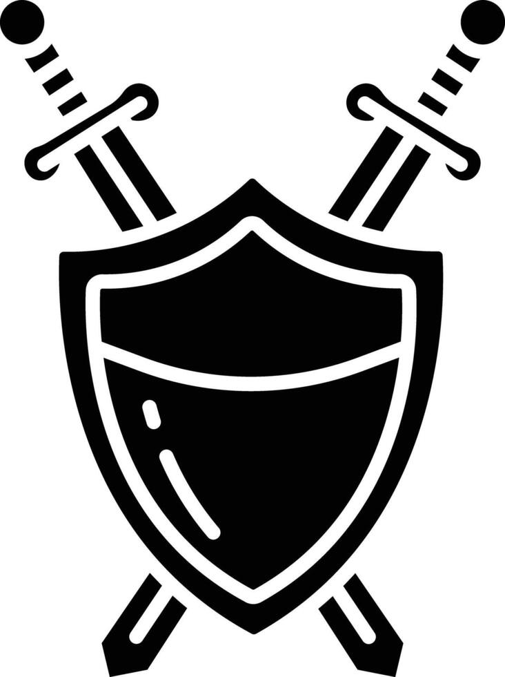 Battle Shield solid glyph illustration vector