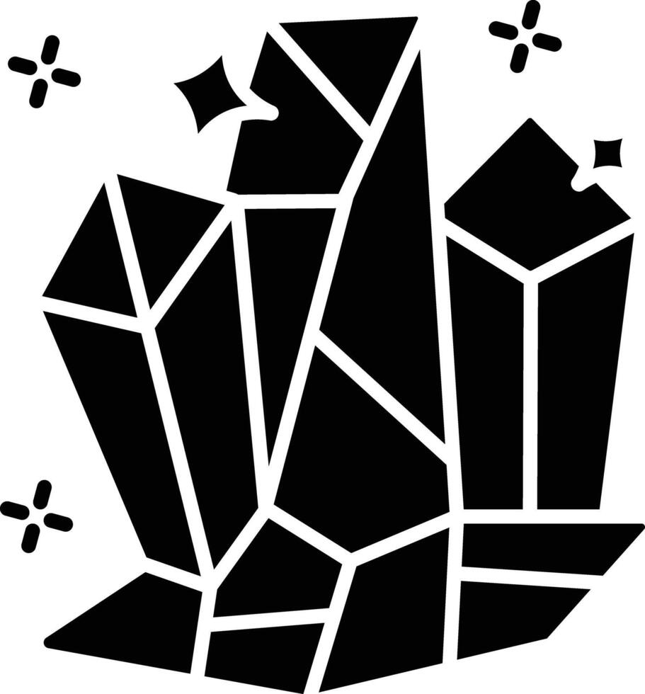 Crystals solid glyph illustration vector