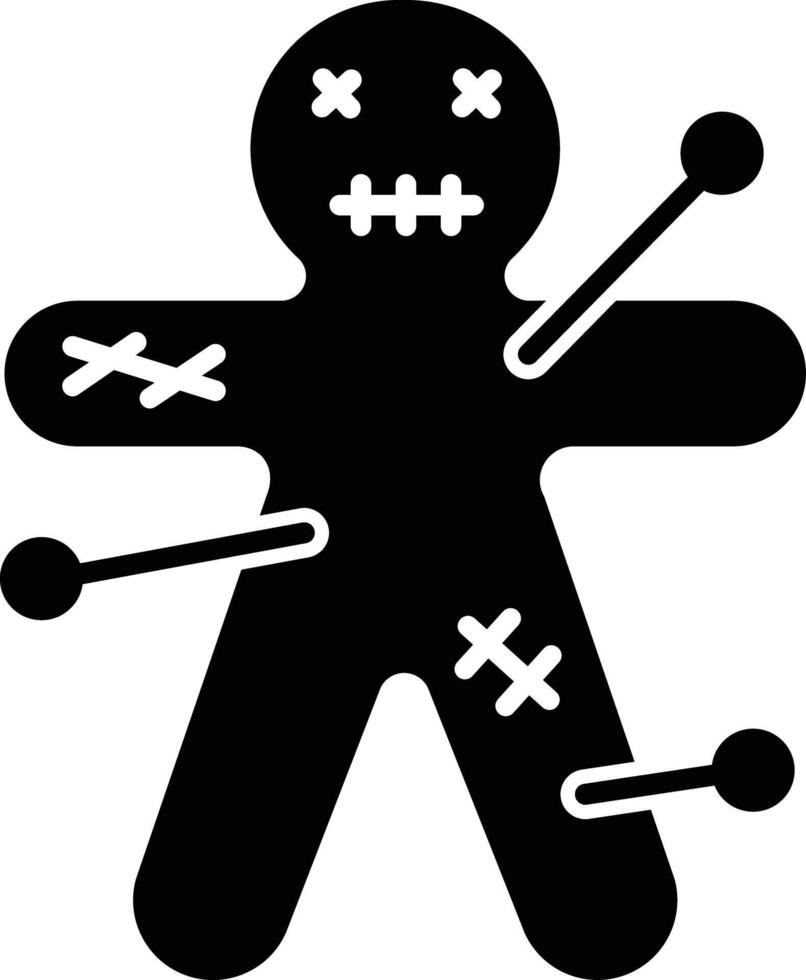voodoo doll solid glyph illustration vector