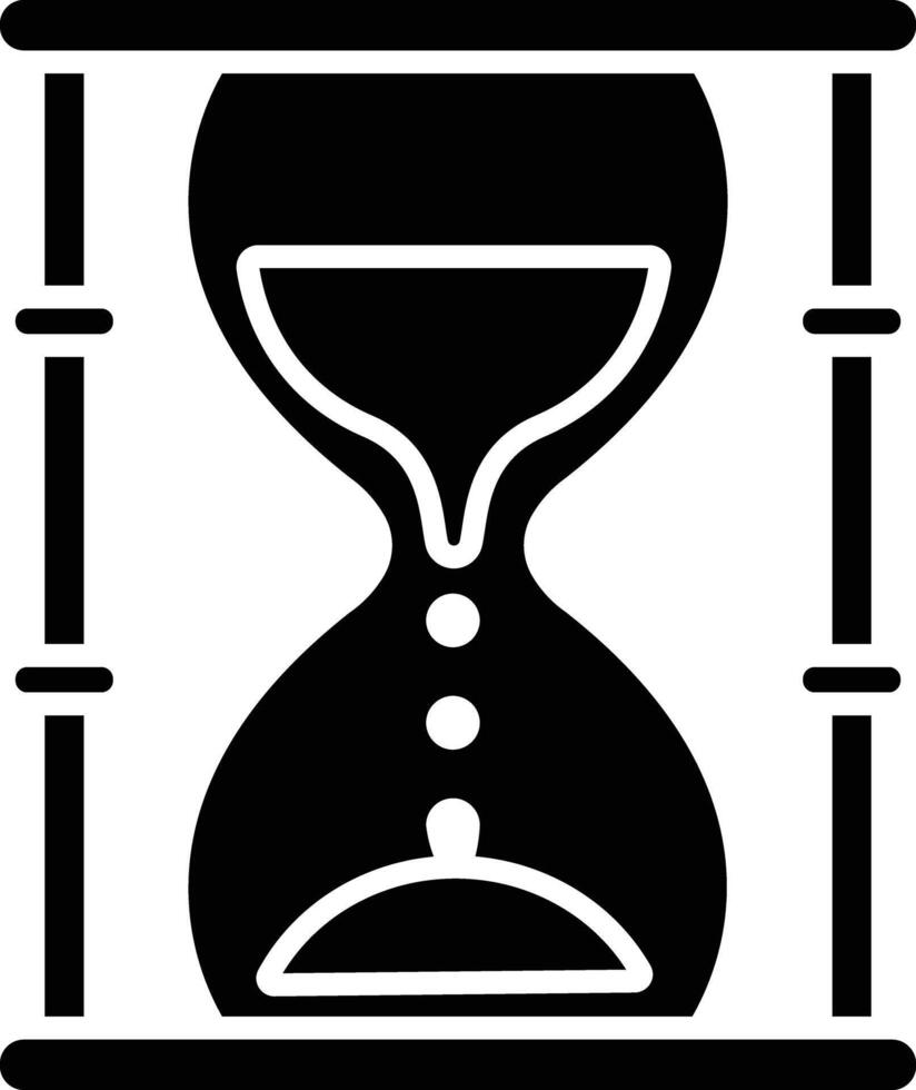 Sand timer solid glyph illustration vector