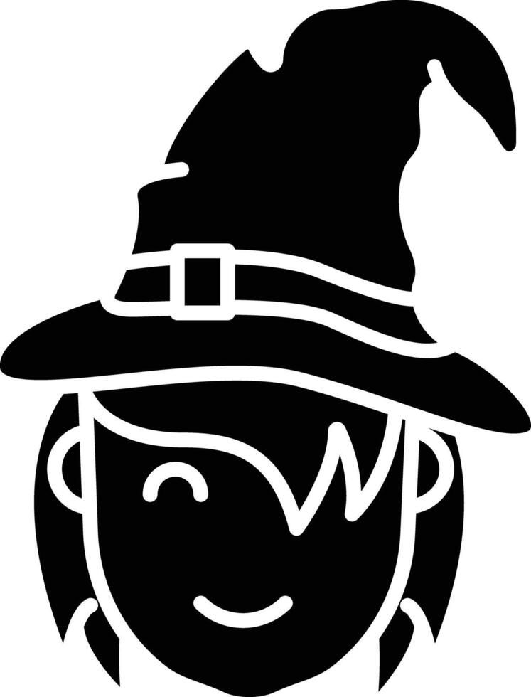 Wizerd solid glyph illustration vector