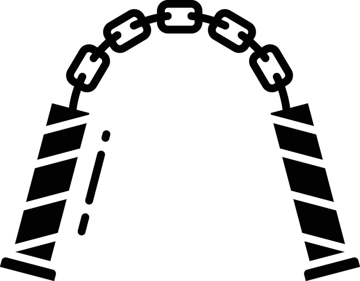 Nunchaku solid glyph illustration vector