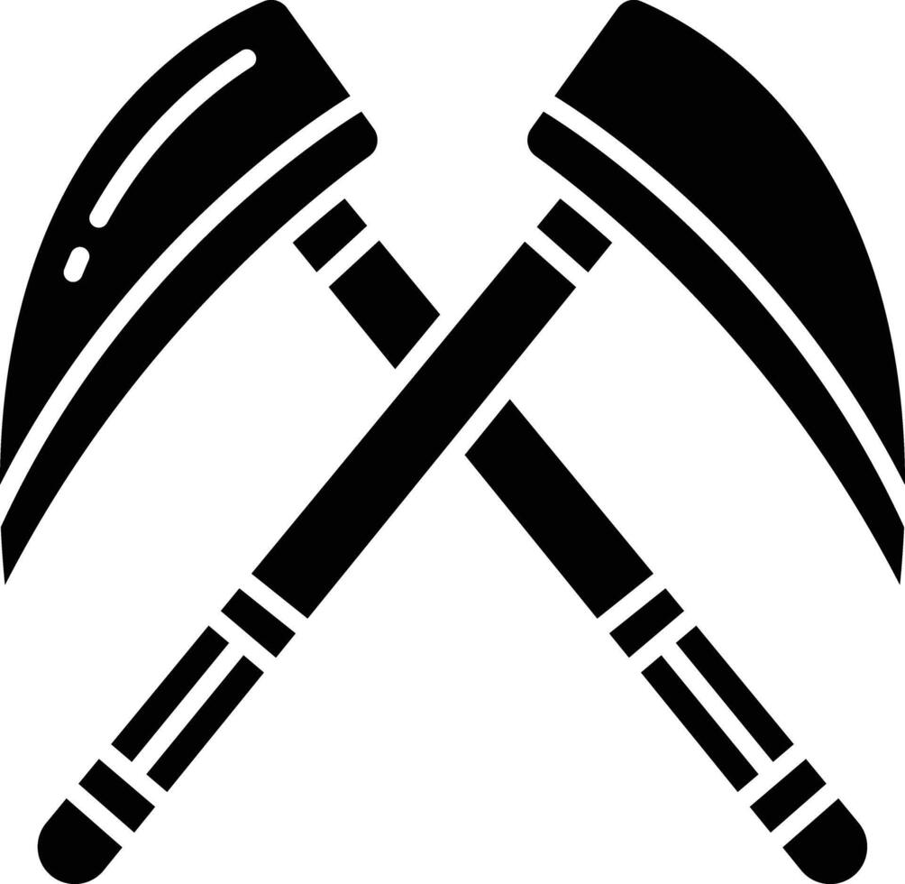 Scythe solid glyph illustration vector