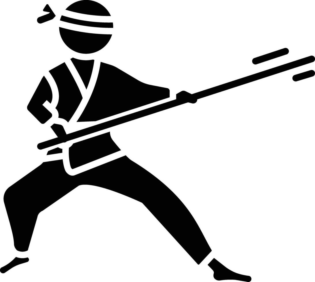 Jujutsu solid glyph illustration vector