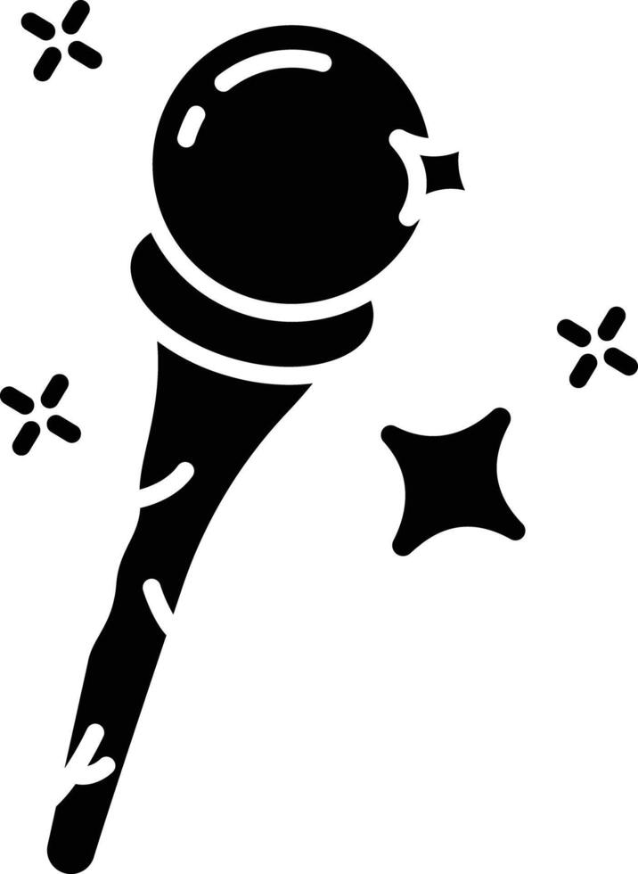 Magic wand solid glyph illustration vector