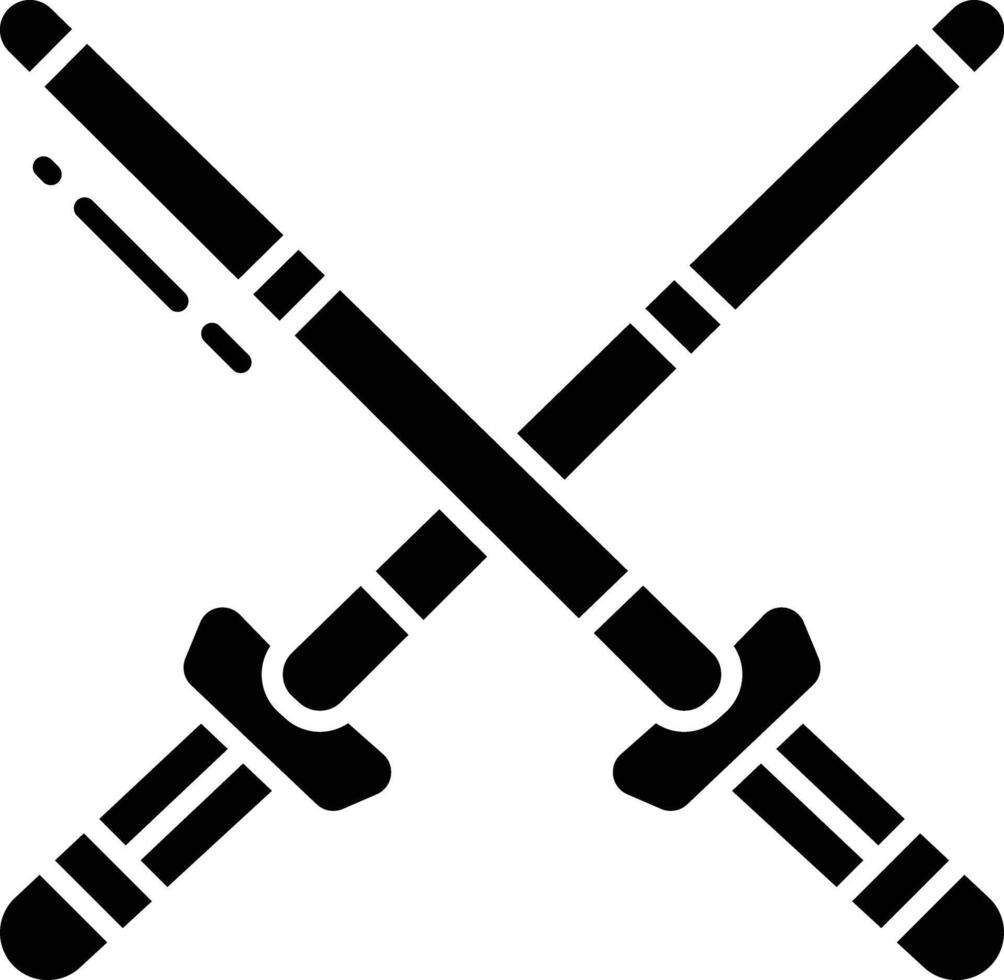 Kendo solid glyph illustration vector