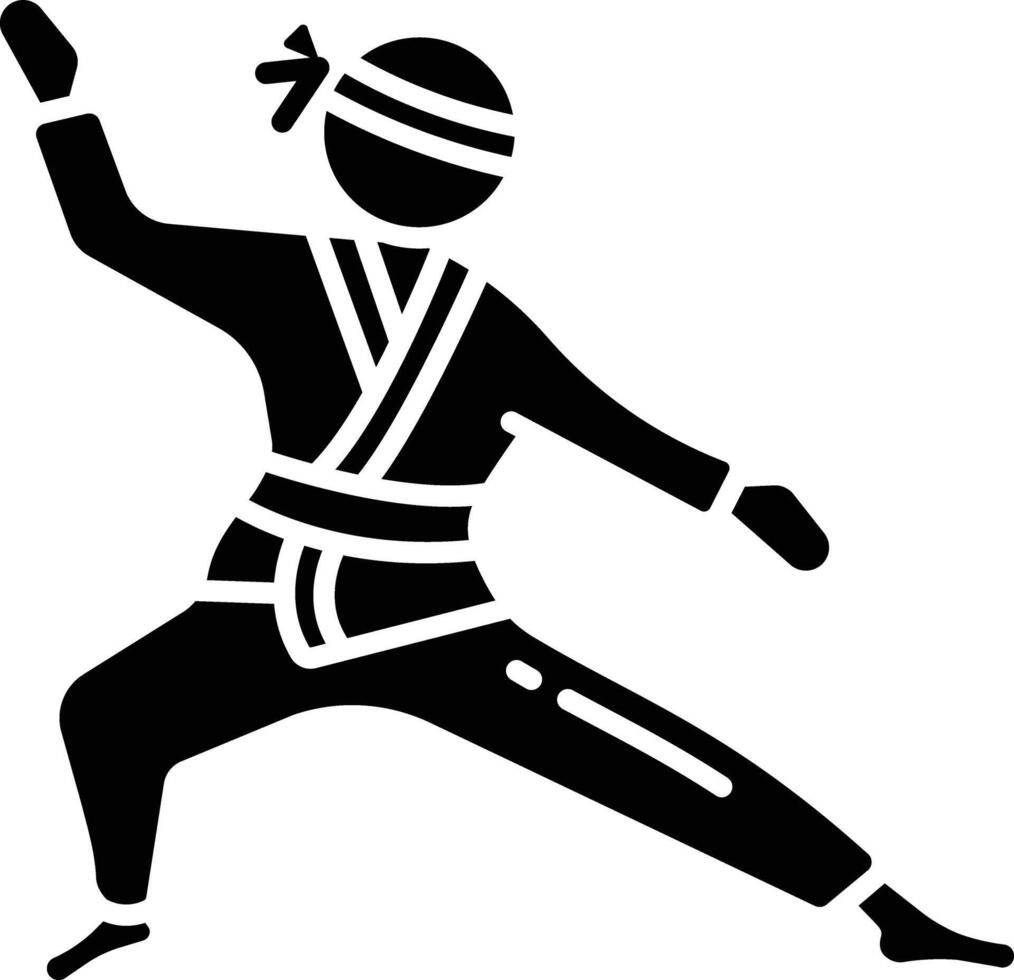 Judo solid glyph illustration vector