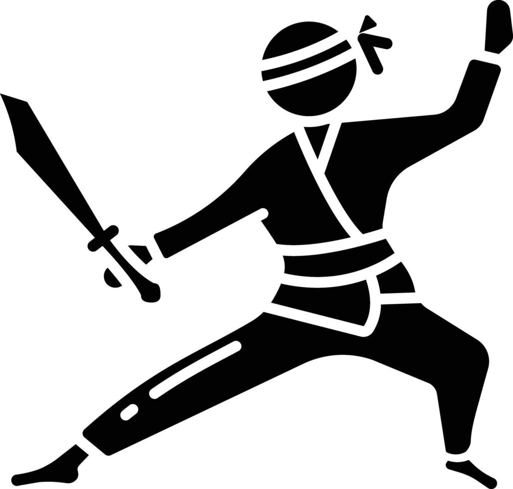 Sparring solid glyph illustration vector