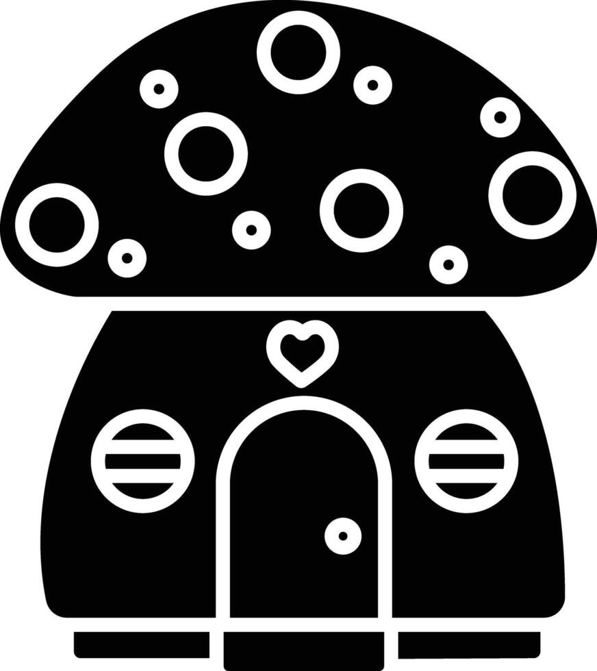 Fairy home solid glyph illustration vector
