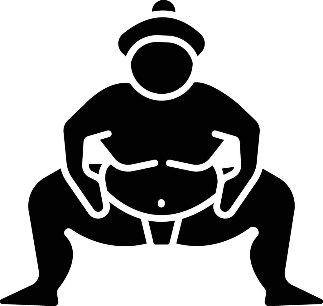Sumo solid glyph illustration vector